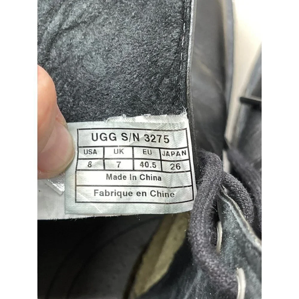 UGG Australia Leighton Chukka Desert Leather Boots Black 3275 Men's Size US 8